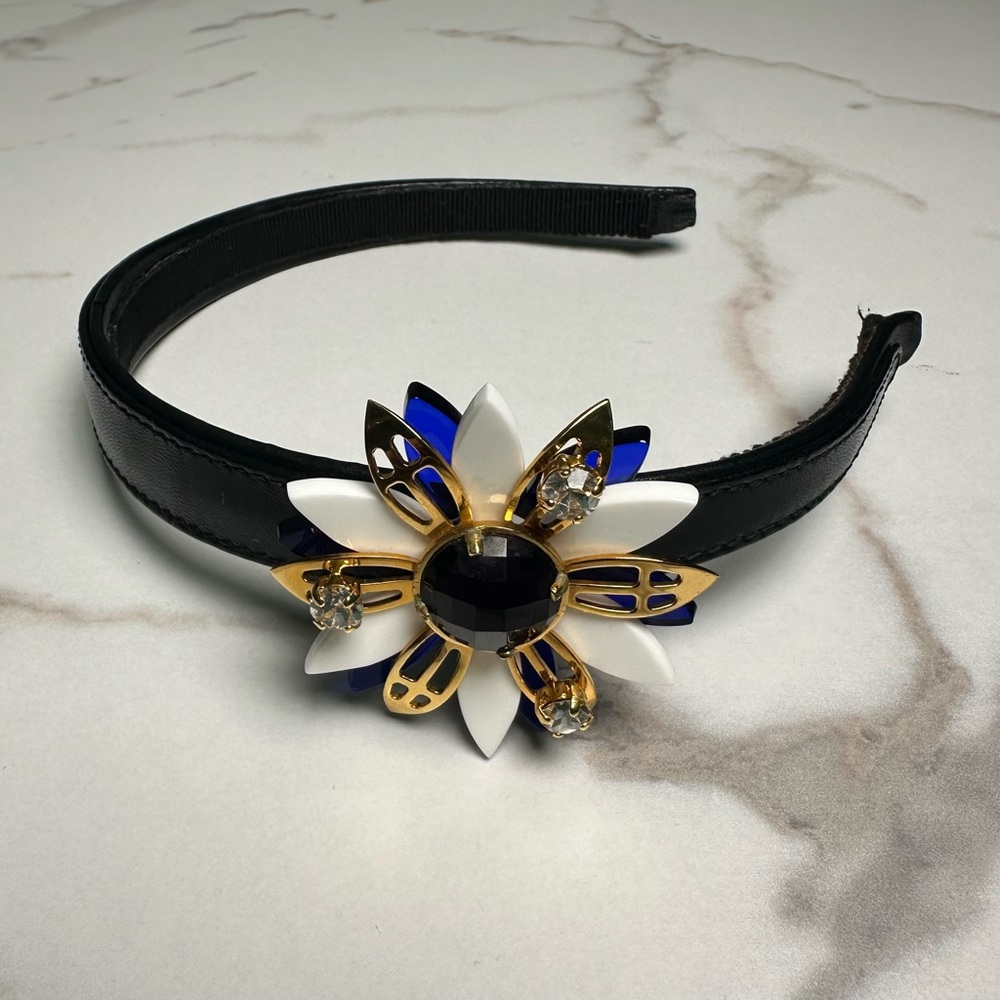 SOLD ❌❌❌Miu Miu Leather and Floral Headband